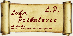 Luka Prikulović vizit kartica